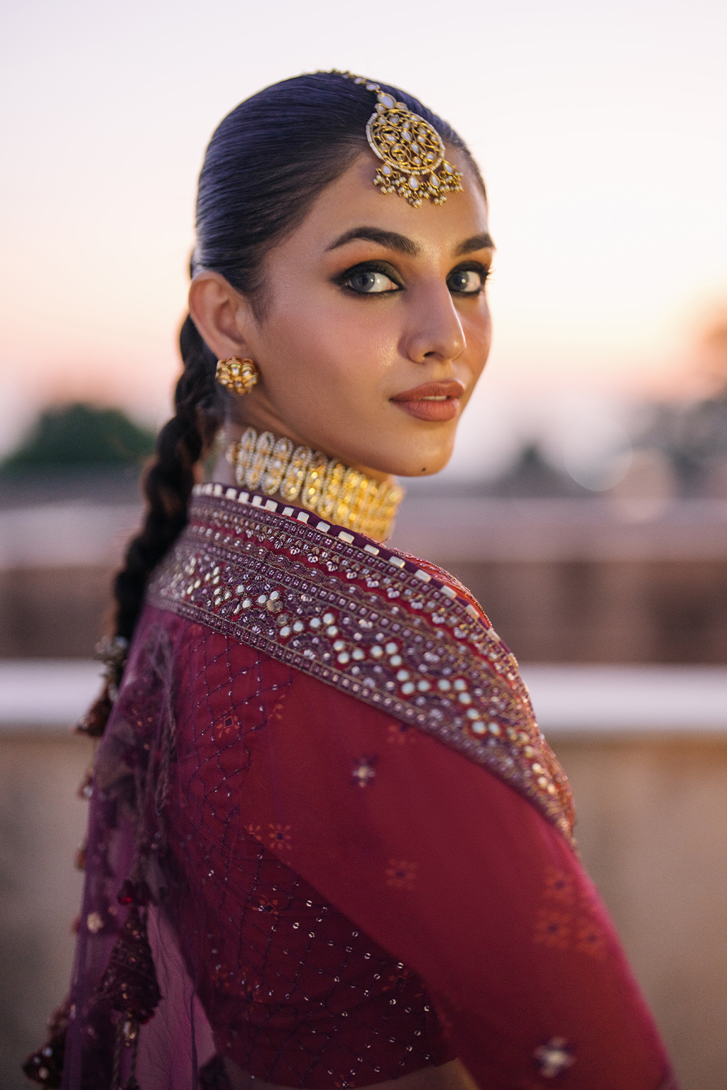 UE-334 Embroidered Chiffon (lehnga)