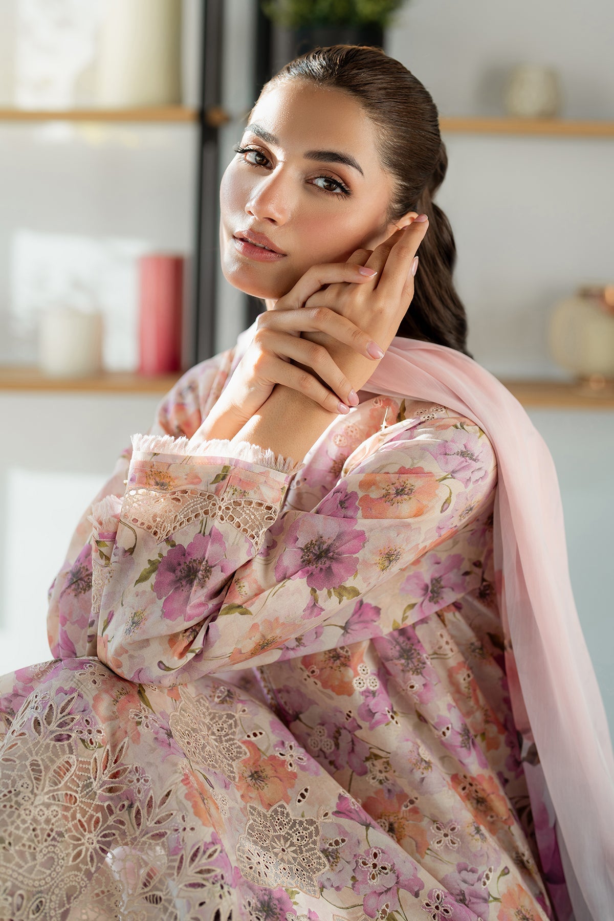 EMBROIDERED PRINTED LAWN SF-4099