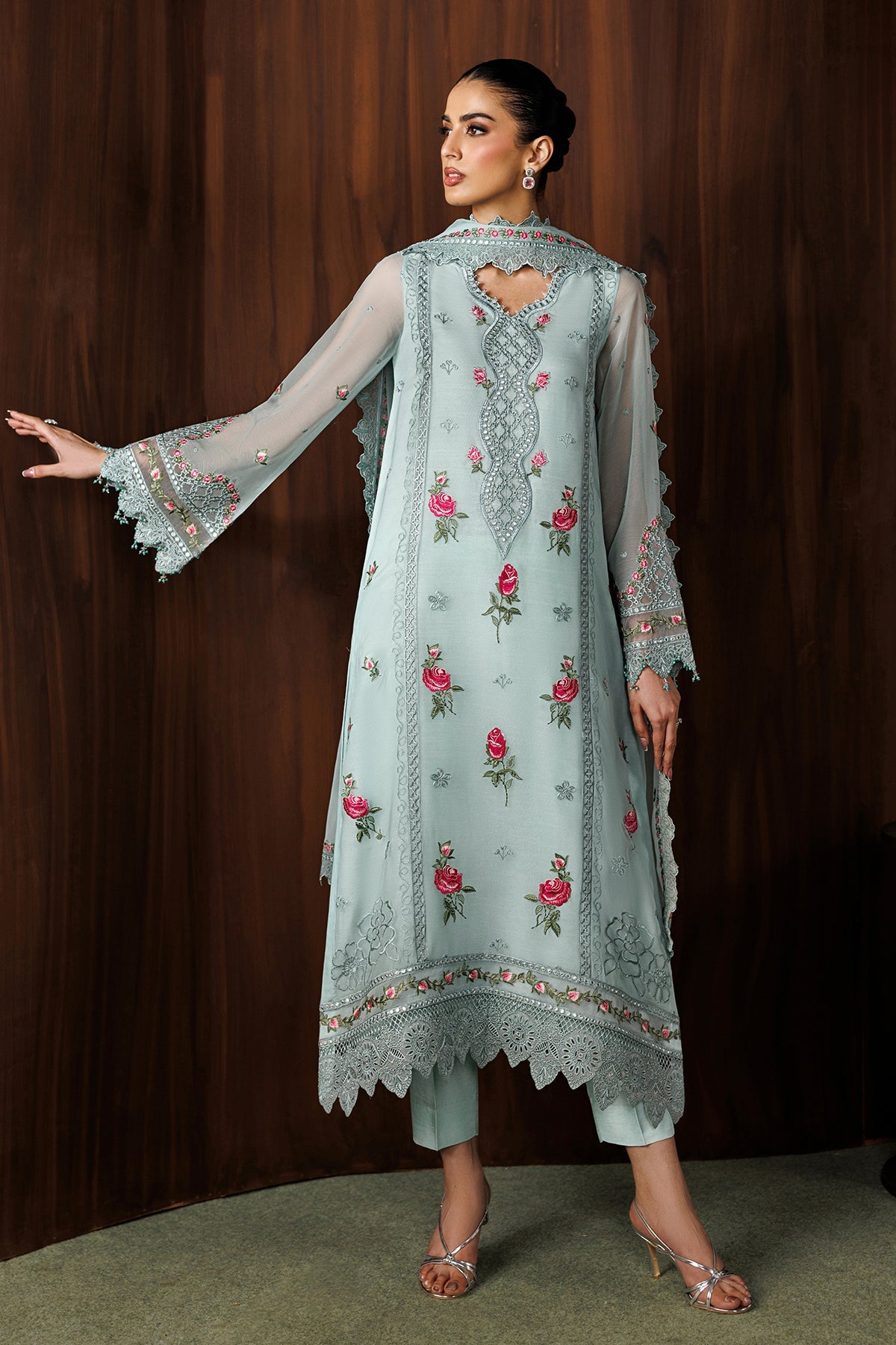 EMBROIDERED CHIFFON UF-4438