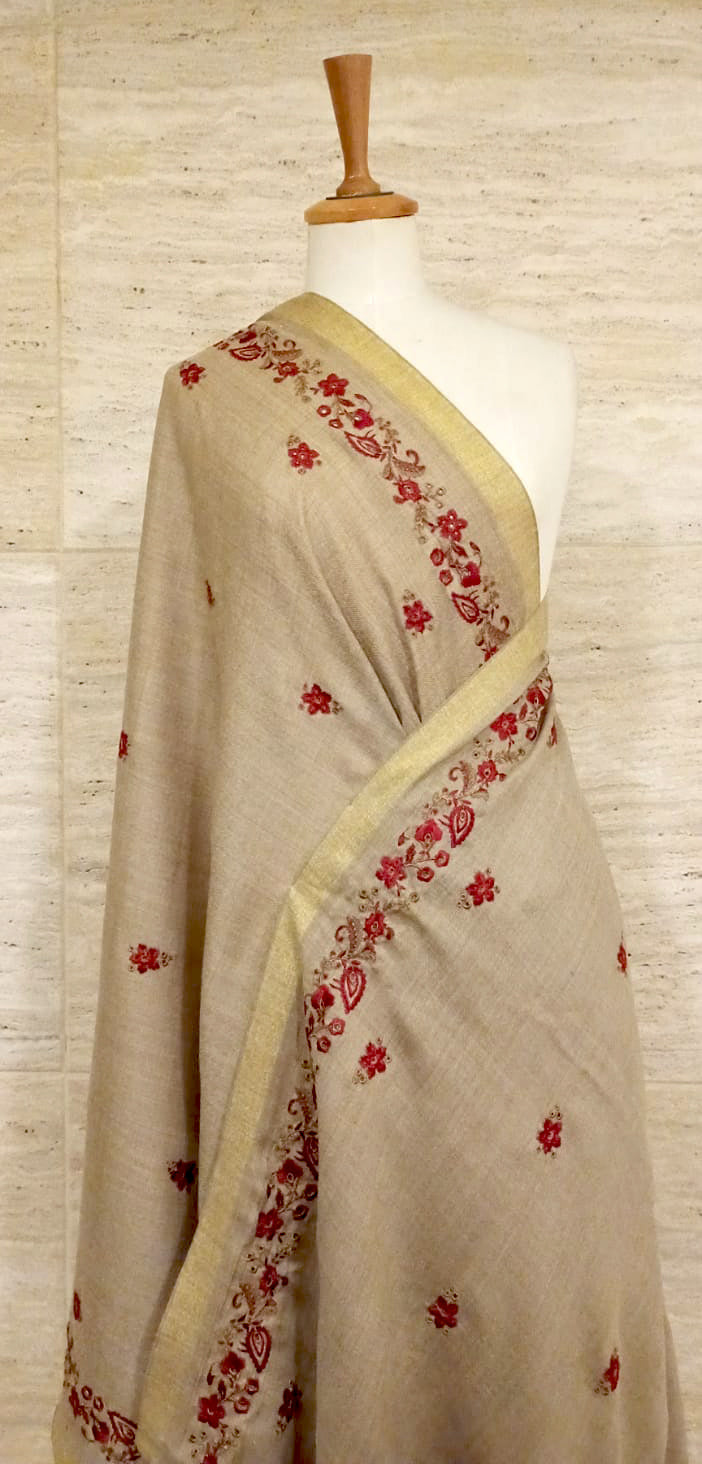Pashmina Embroidered Winter Shawl
