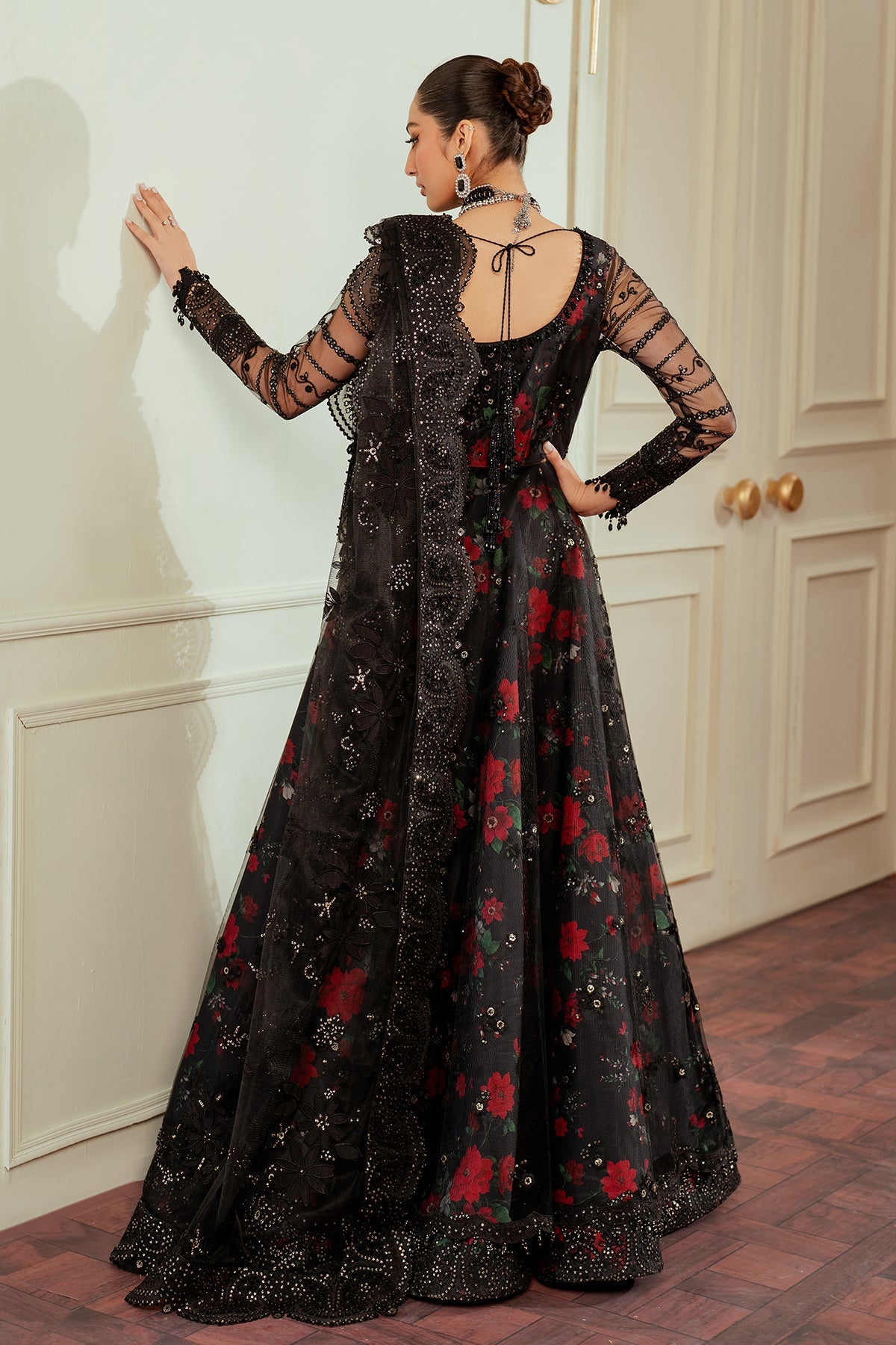 EMBROIDERED NET CH13-05 STITCHED