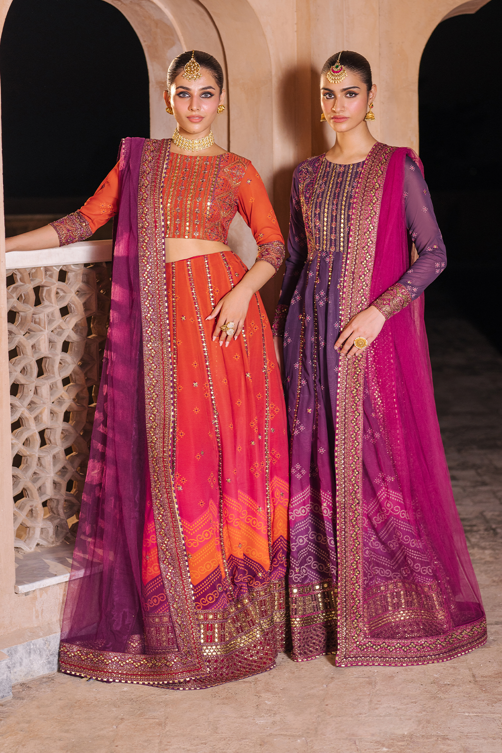 UE-334 Embroidered Chiffon (lehnga)