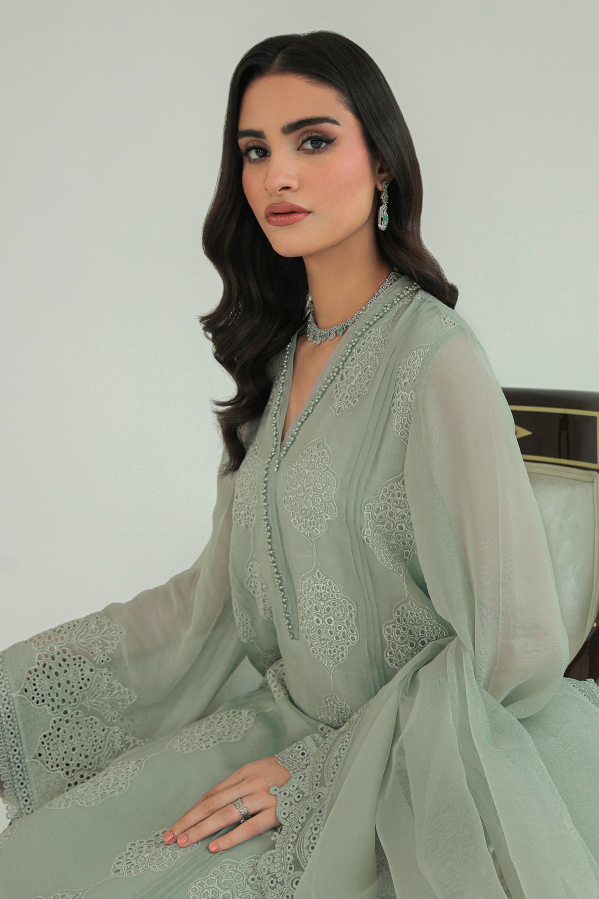 Embroidered Chiffon Uf-234