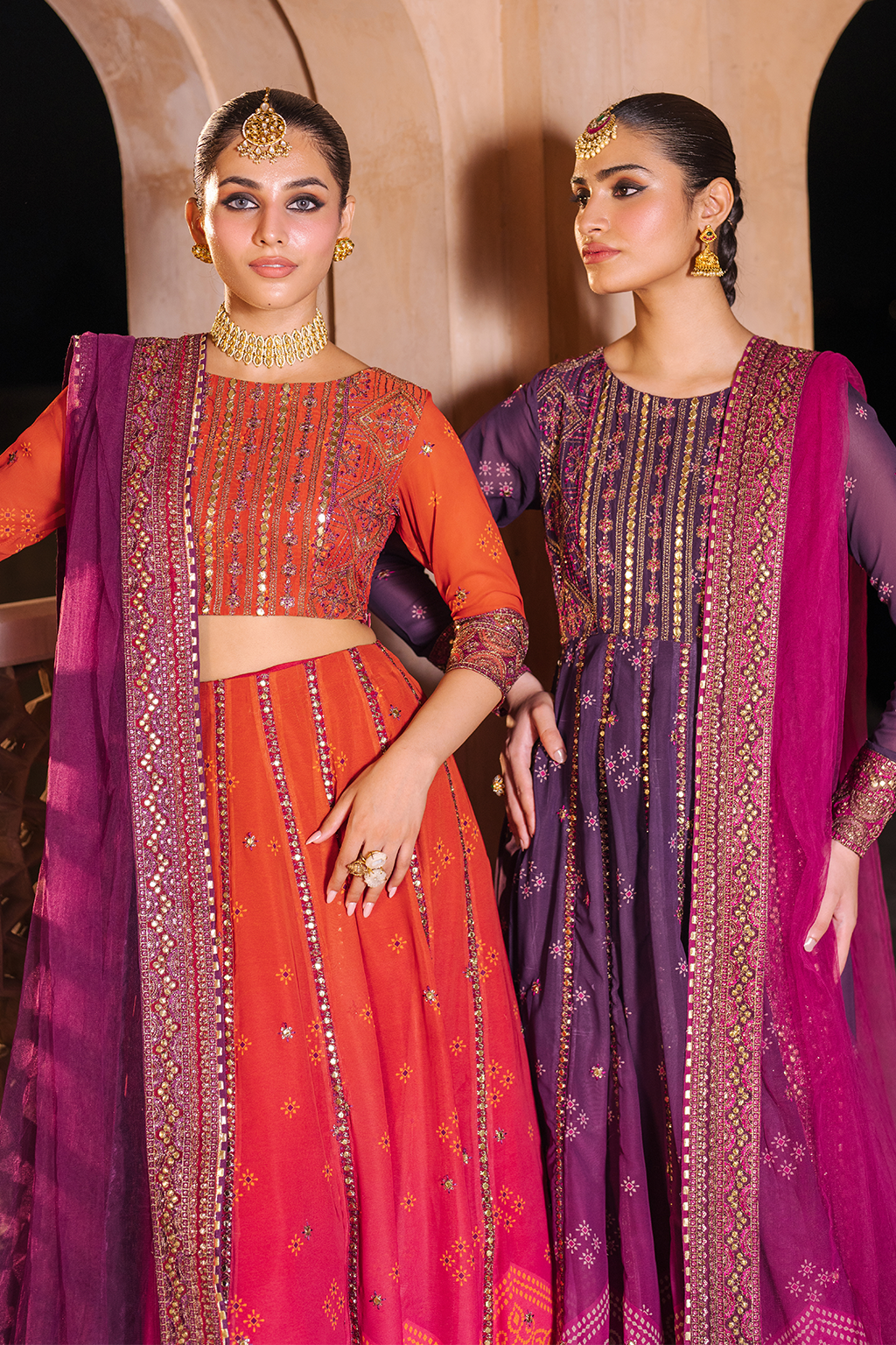 UE-334 Embroidered Chiffon (lehnga)