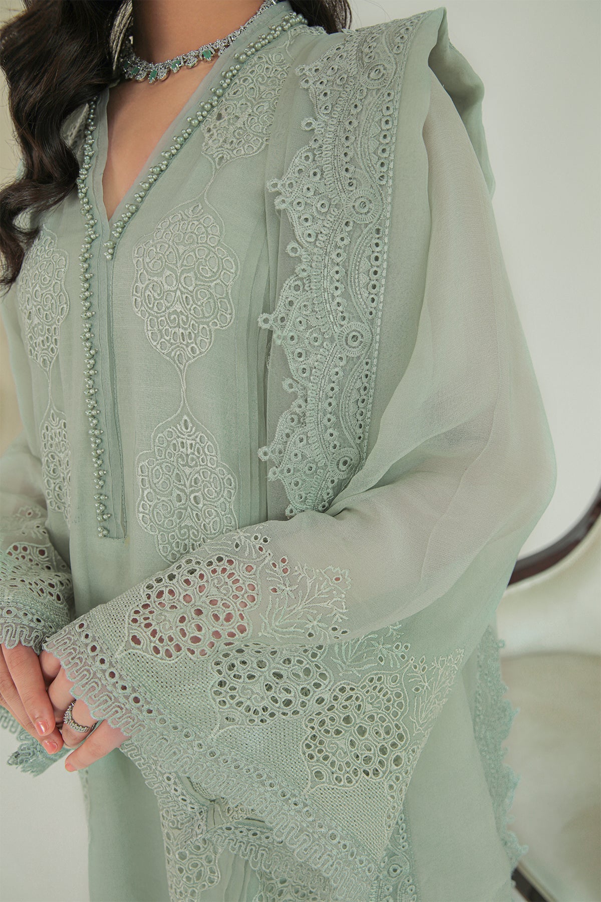 Embroidered Chiffon Uf-234