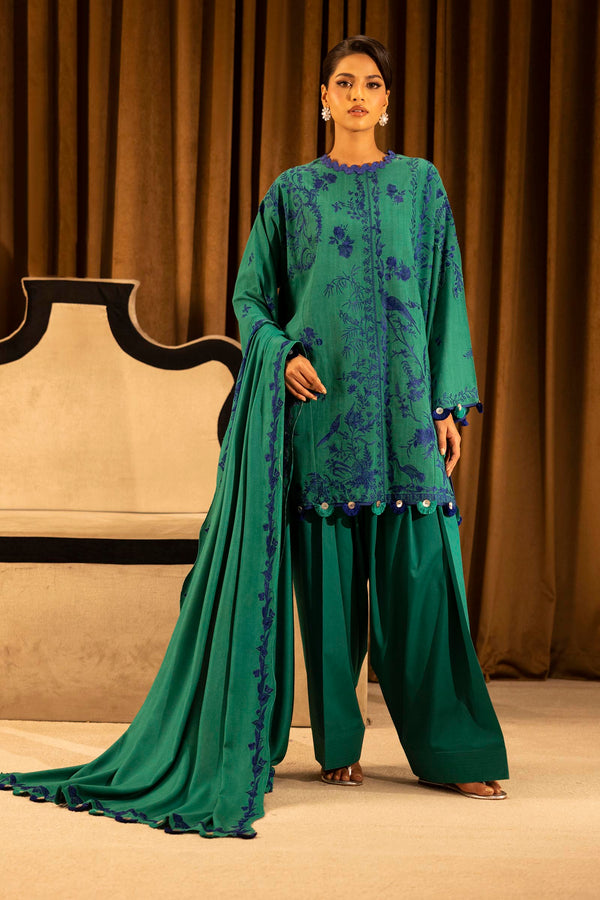 Unstitched Slub Muzlin 3 Piece Suit