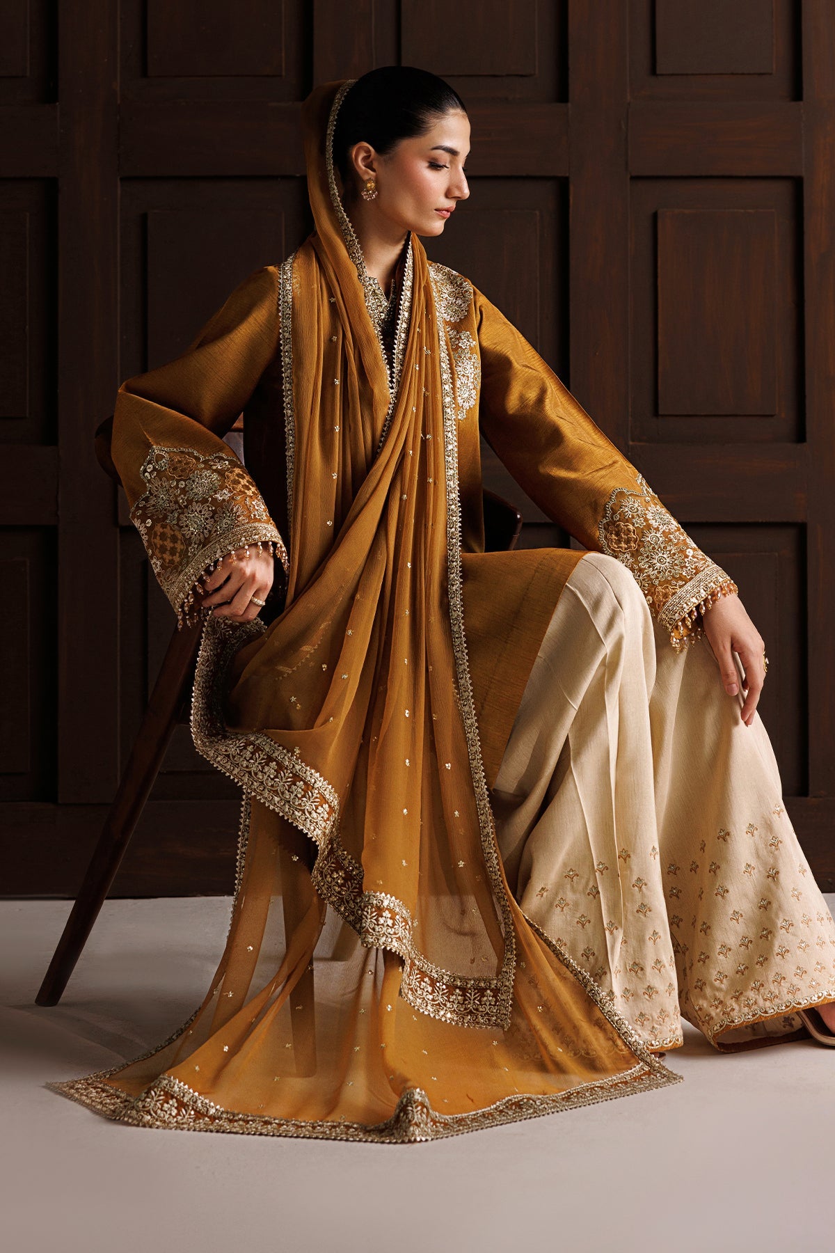 EMBROIDERED RAW SILK PR-1370