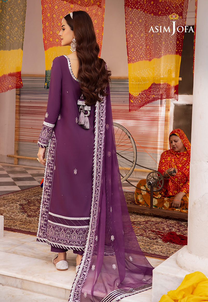 Ajab-08 Embroidered Lawn Silk 3 Pcs