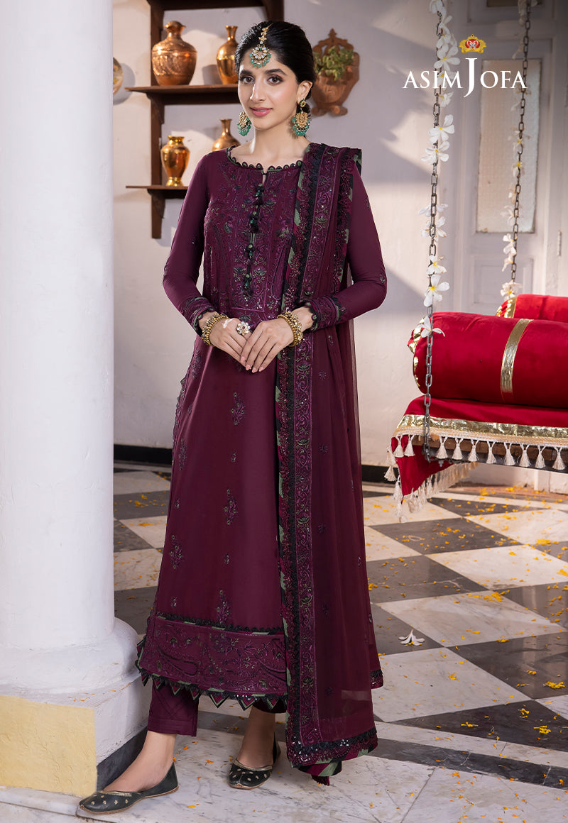 AJAB-05 DESIGNERS EMBROIDERED STITCHED 3 PCS