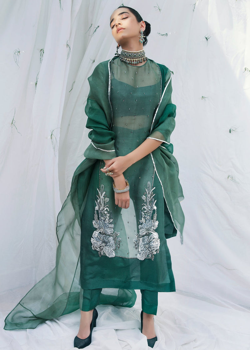 Plain Chiffon Dupatta with Trimmings