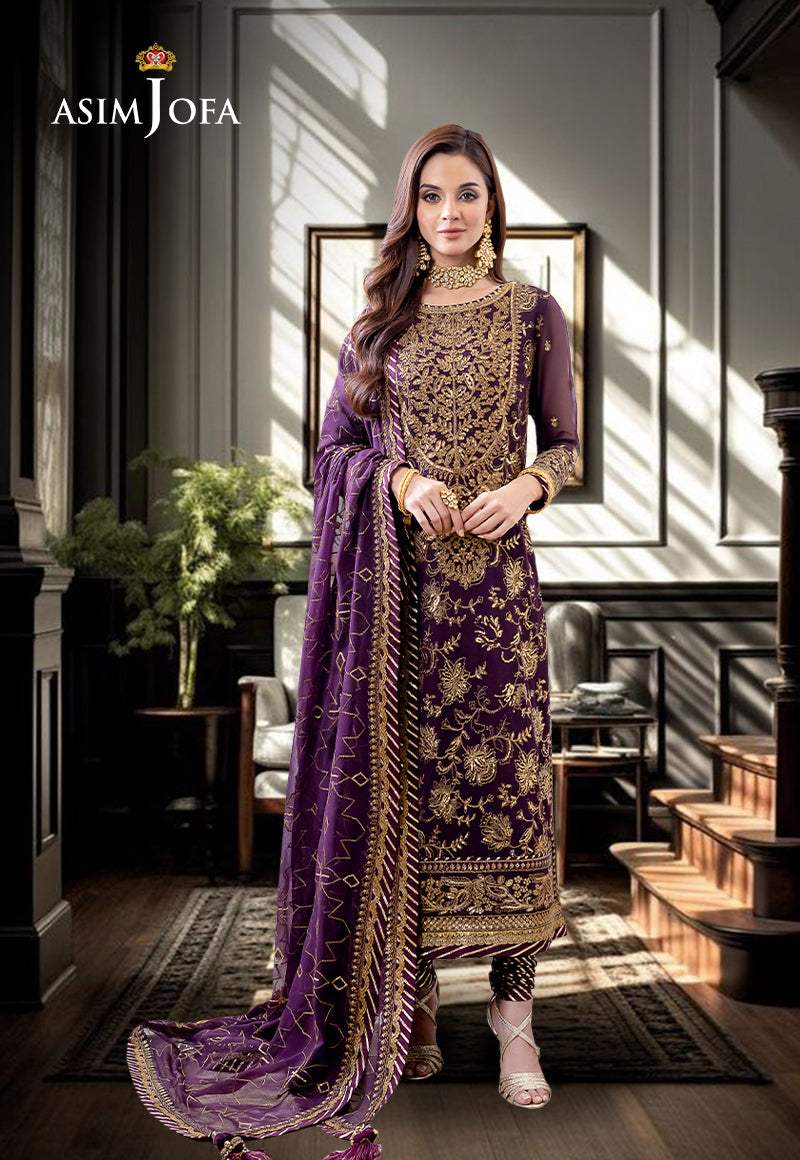 Ajjm-06 Embroidered Chiffon 3 Pcs