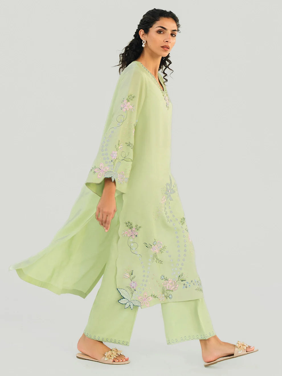 Pistachio Meadow - 3pcs Rawsilk Ensemble