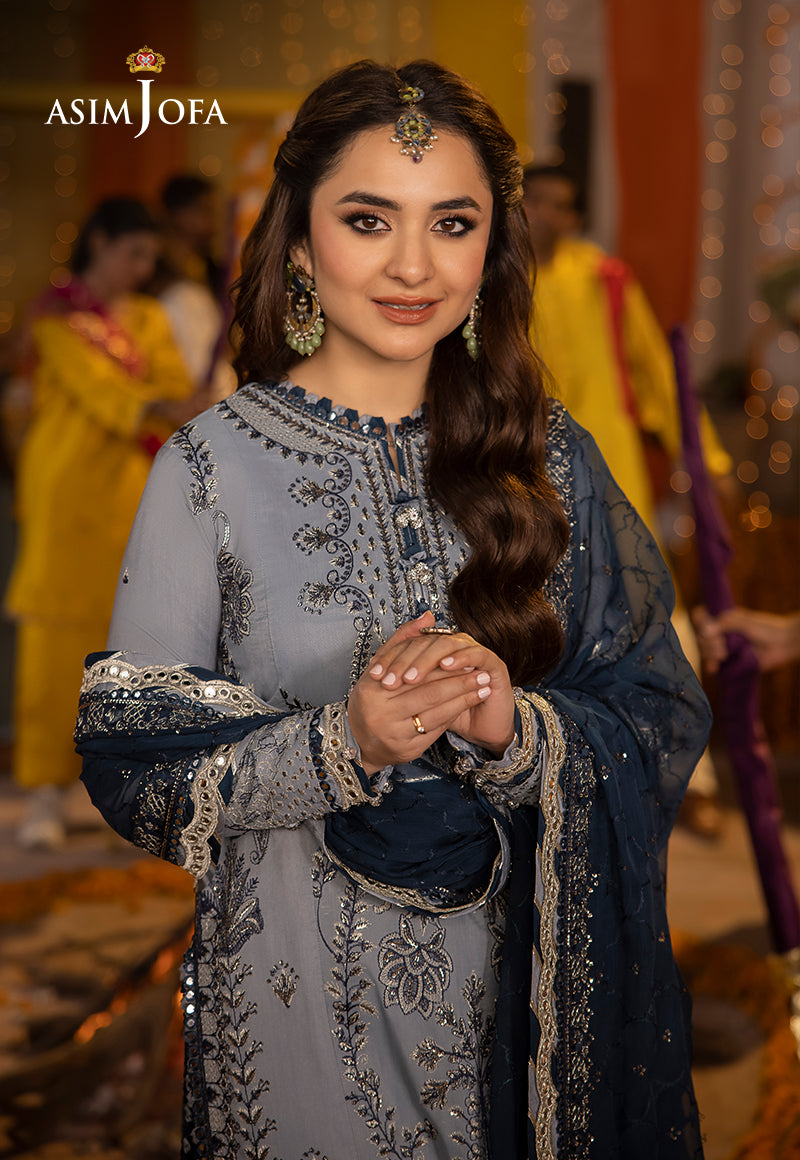 AJDAD-08 EMBROIDERED LAWN SILK STITCHED 3 PCS