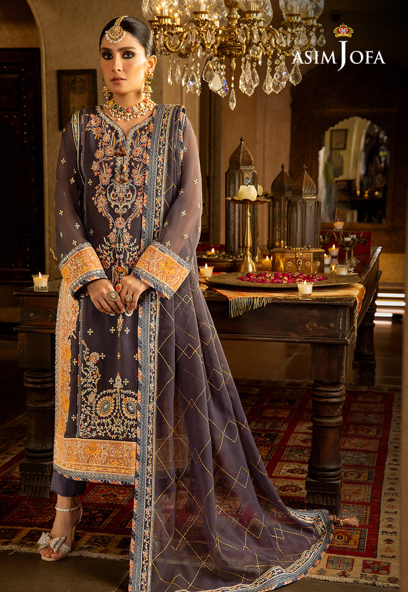 AJVF-04 EMBROIDERED CHIFFON 3 PCS