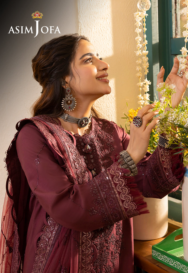 AJSWD-10 EMBROIDERED LAWN SILK 3 PCS