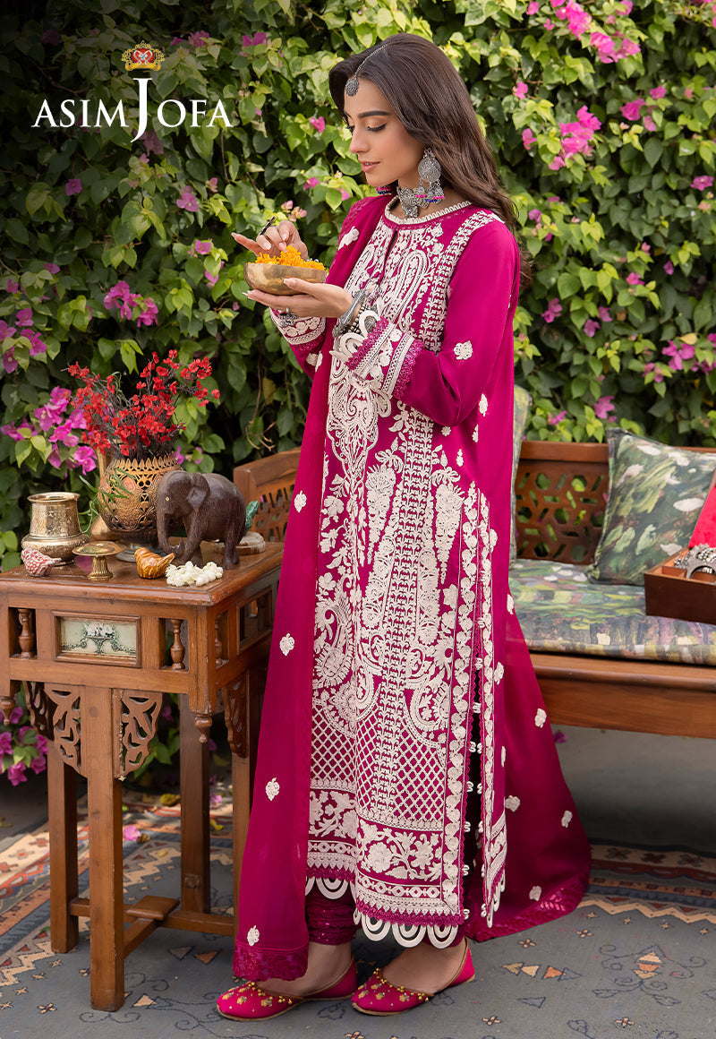 AJSWP-18 STITCHED EMBROIDERED LAWN SILK 3 PCS