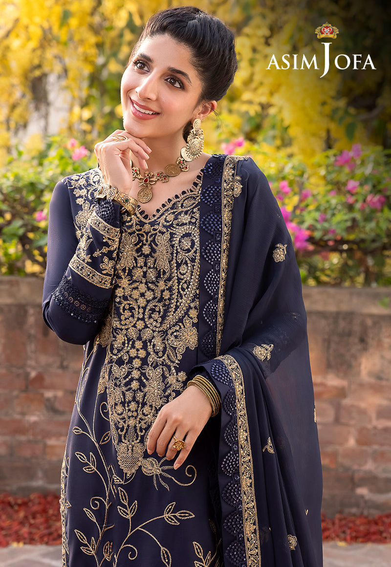 AJSW-15 EMBROIDERED LAWN SILK 3 PCS