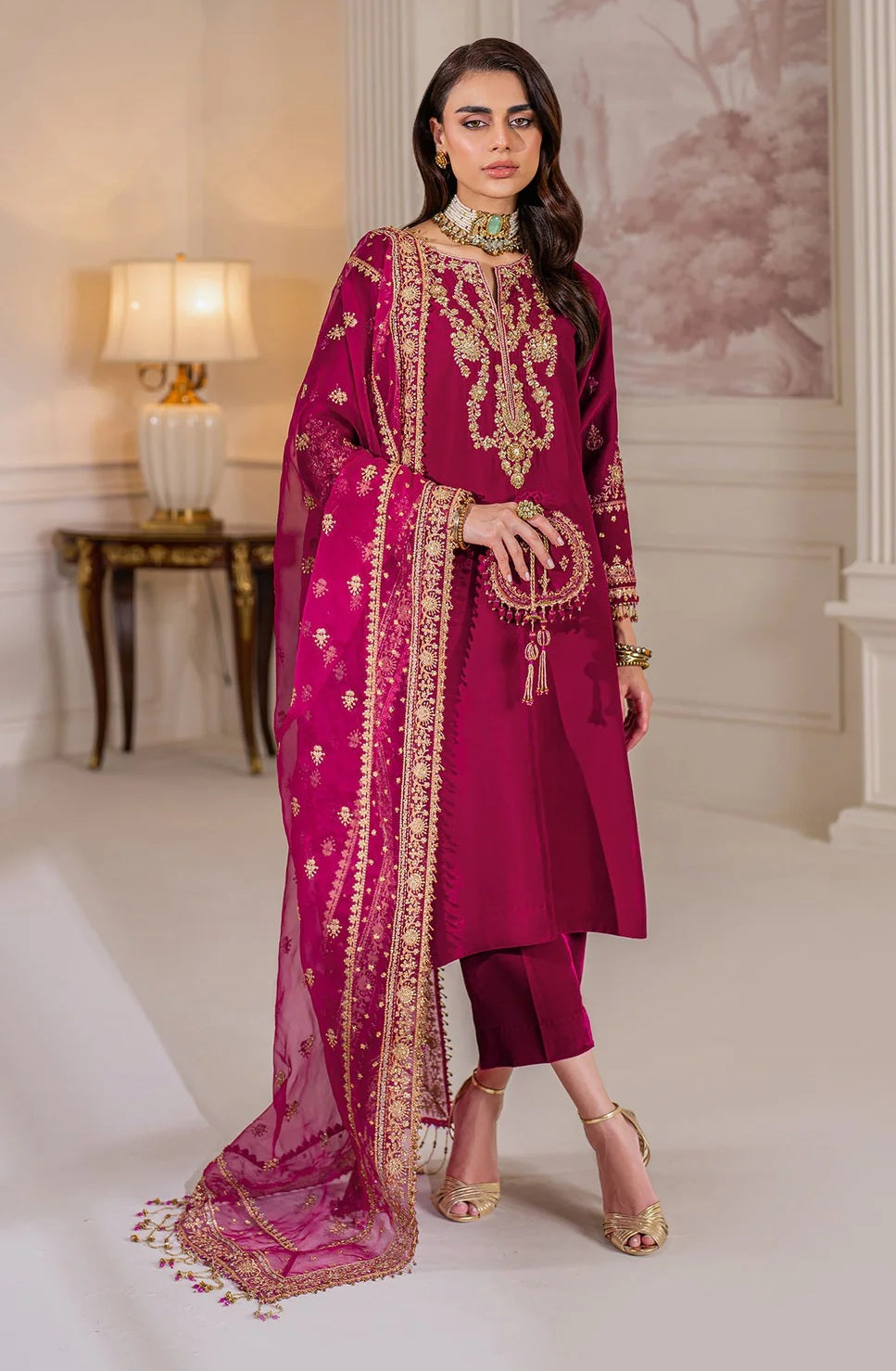 Baroque Luxury Velvet Embroidered Unstitched 3 Piece PR-1020