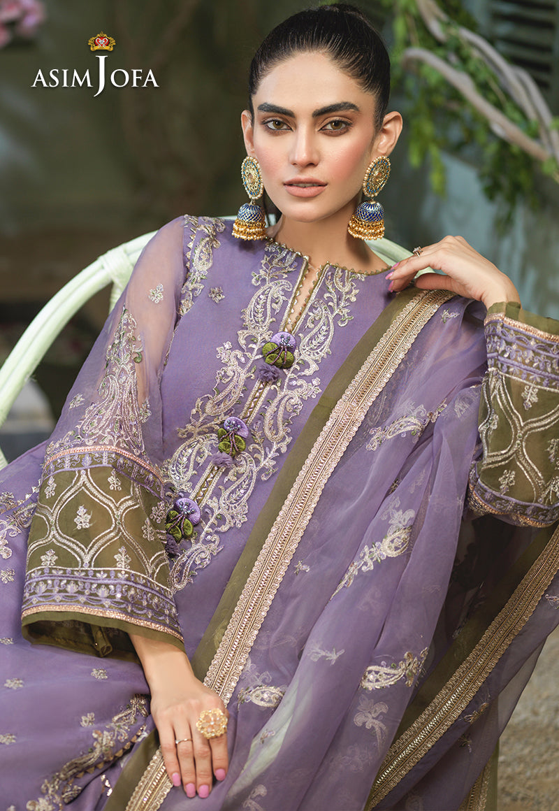 AJFC-51 EMBROIDERED ORGANZA 3 PCS