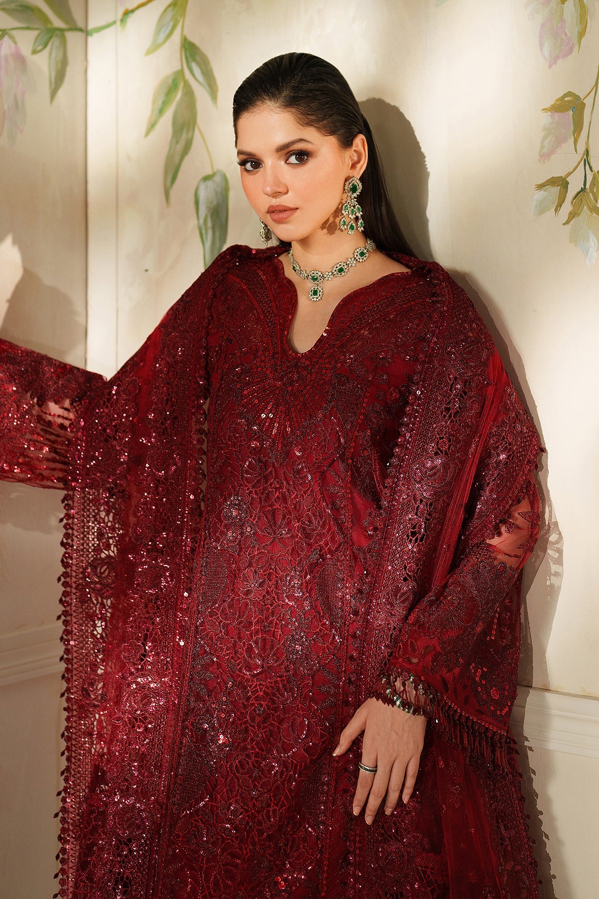 EMBROIDERED NET CH14-01 STITCHED
