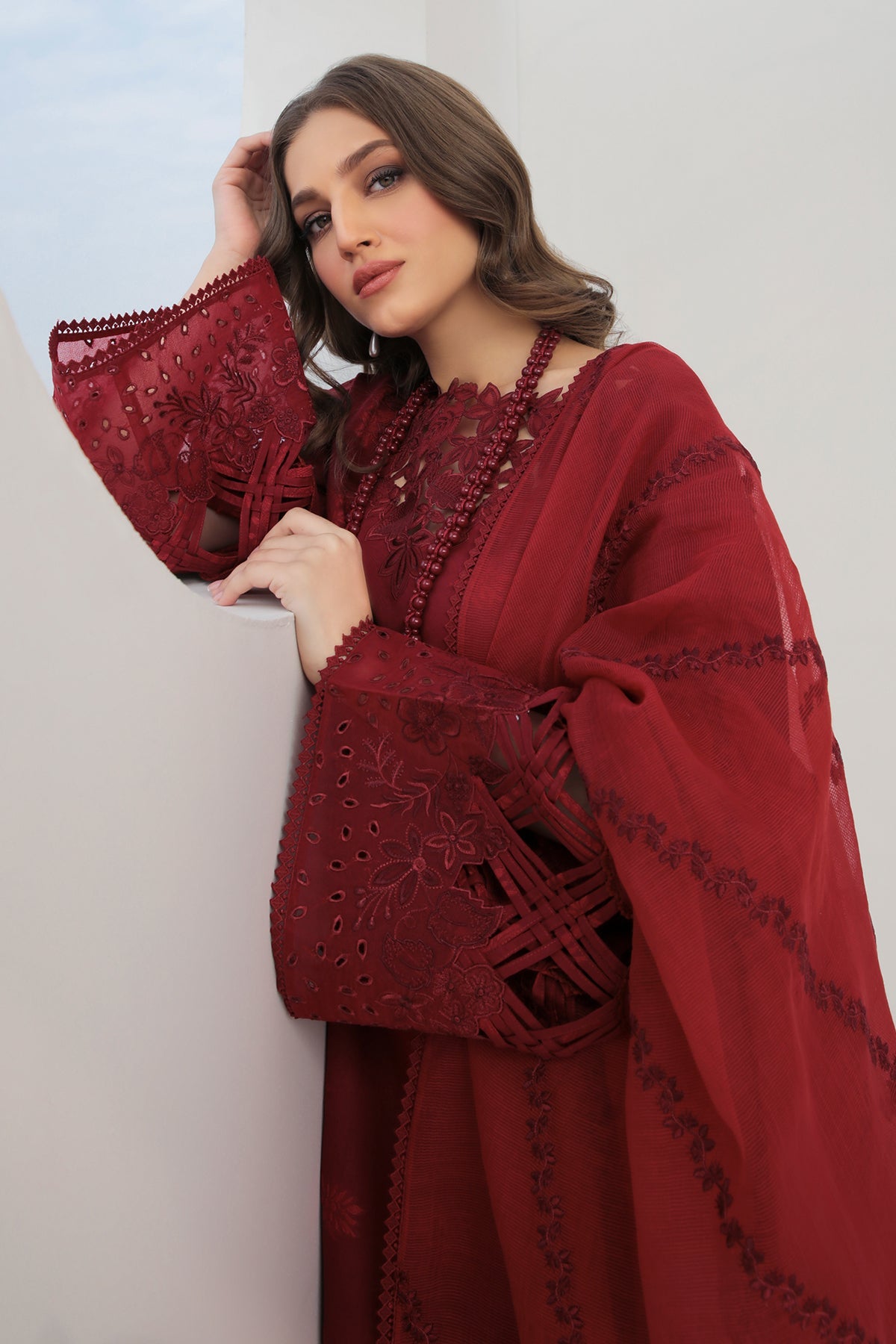 EMBROIDERED JACQUARD LAWN UF-300