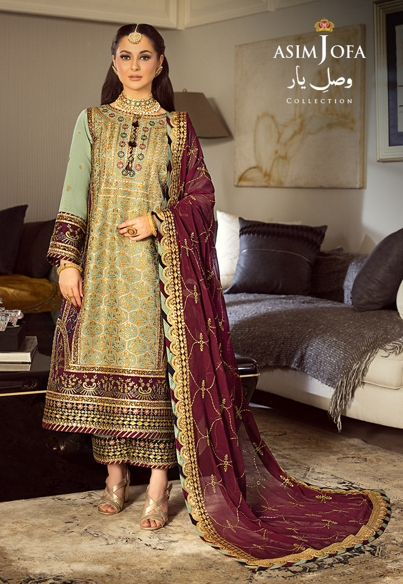 AJVYD-06 EMBROIDERED COTTON SILK STITCHED 3 PCS