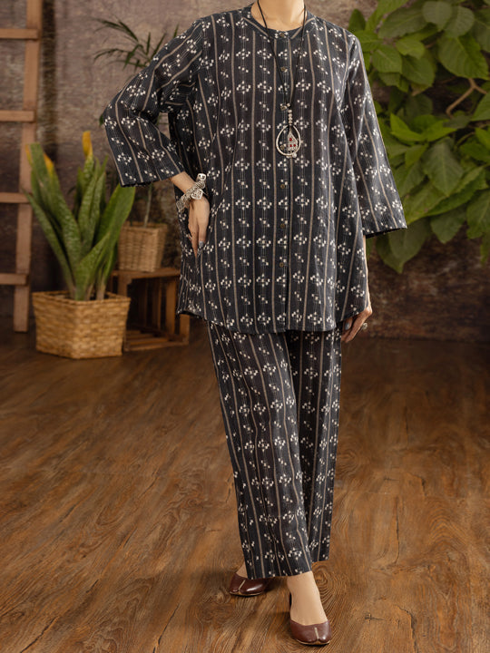 Black Linen 2Pc Stitched - ALCR-2PS-LKS-1103