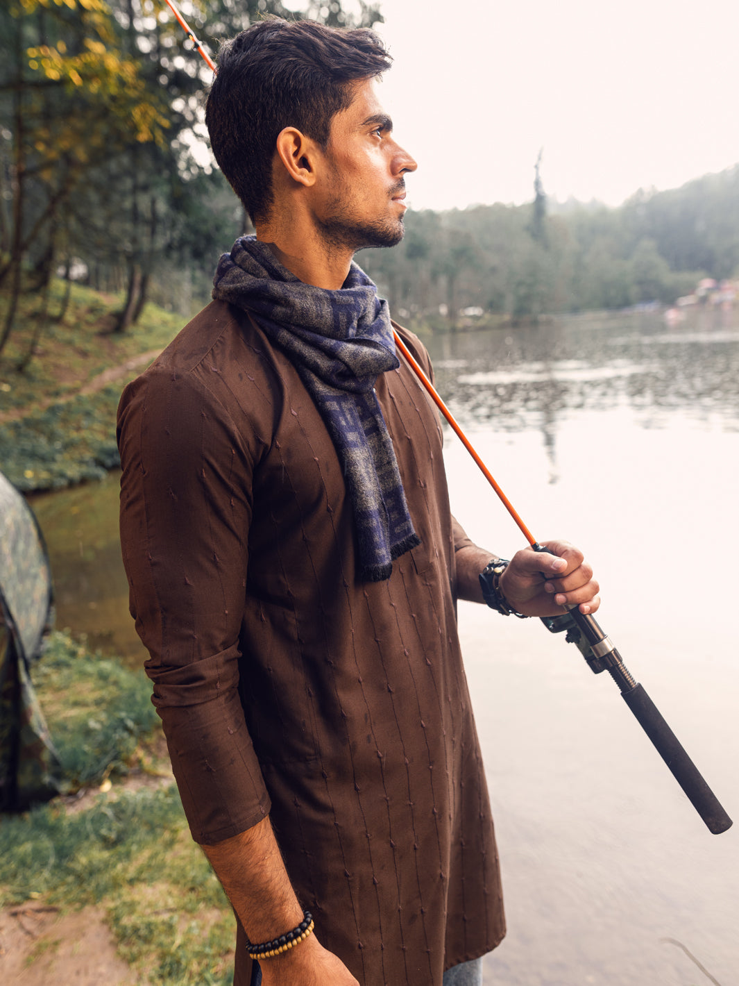 Brown Blended Kurta - AL-K-1112A