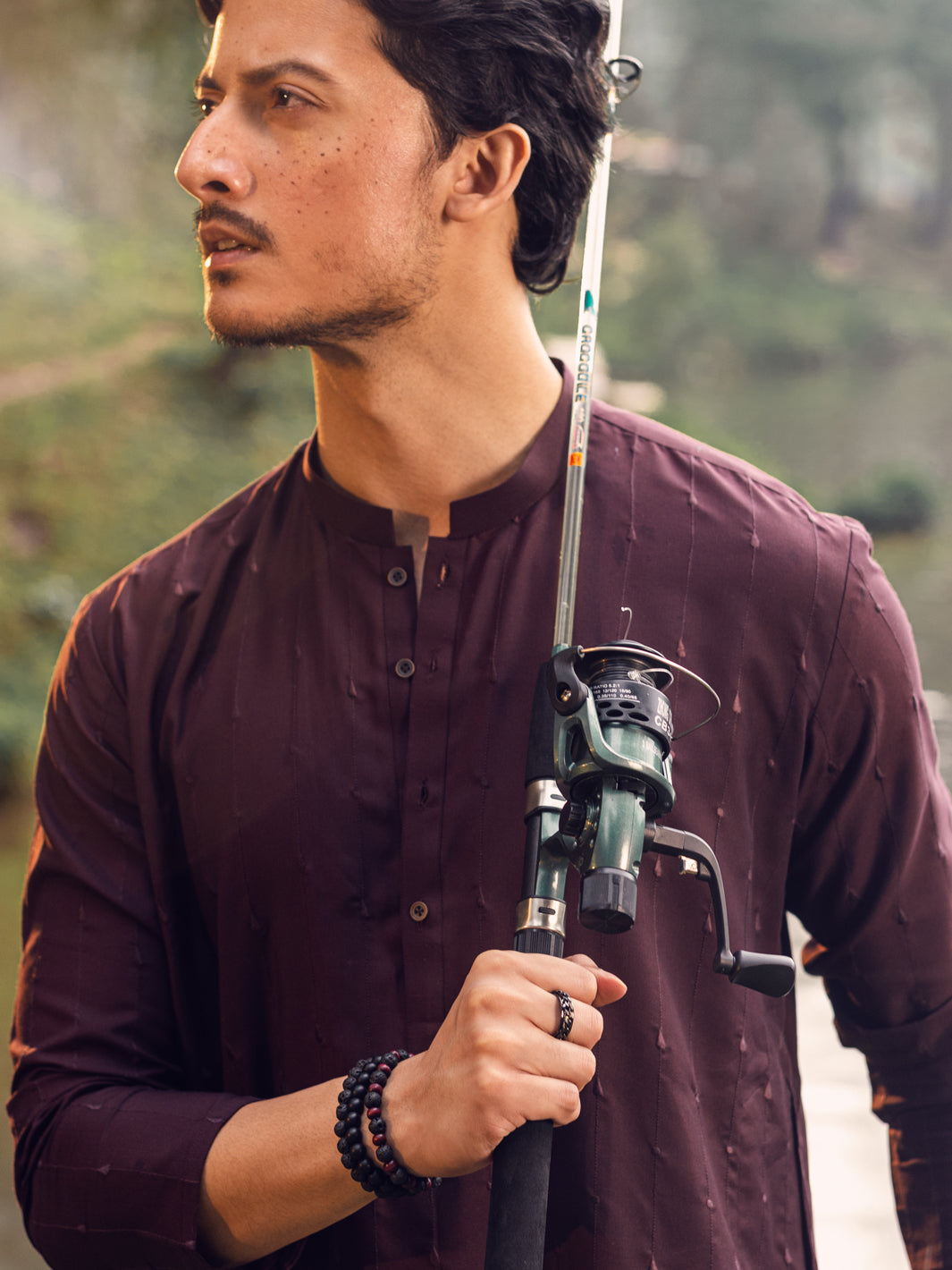 Maroon Blended Kurta - AL-K-1112D