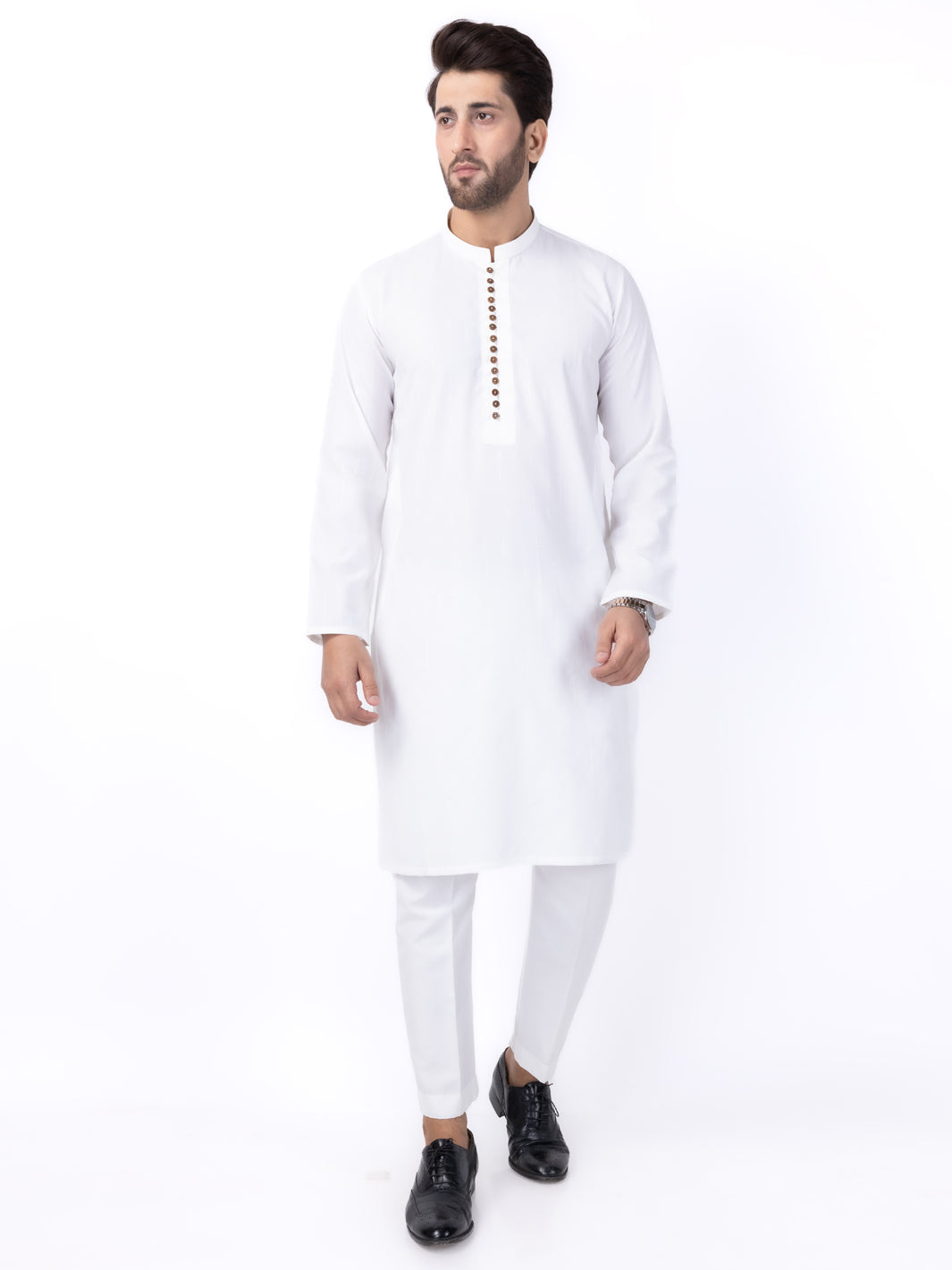 White Blended Kurta - AL-K-1121A