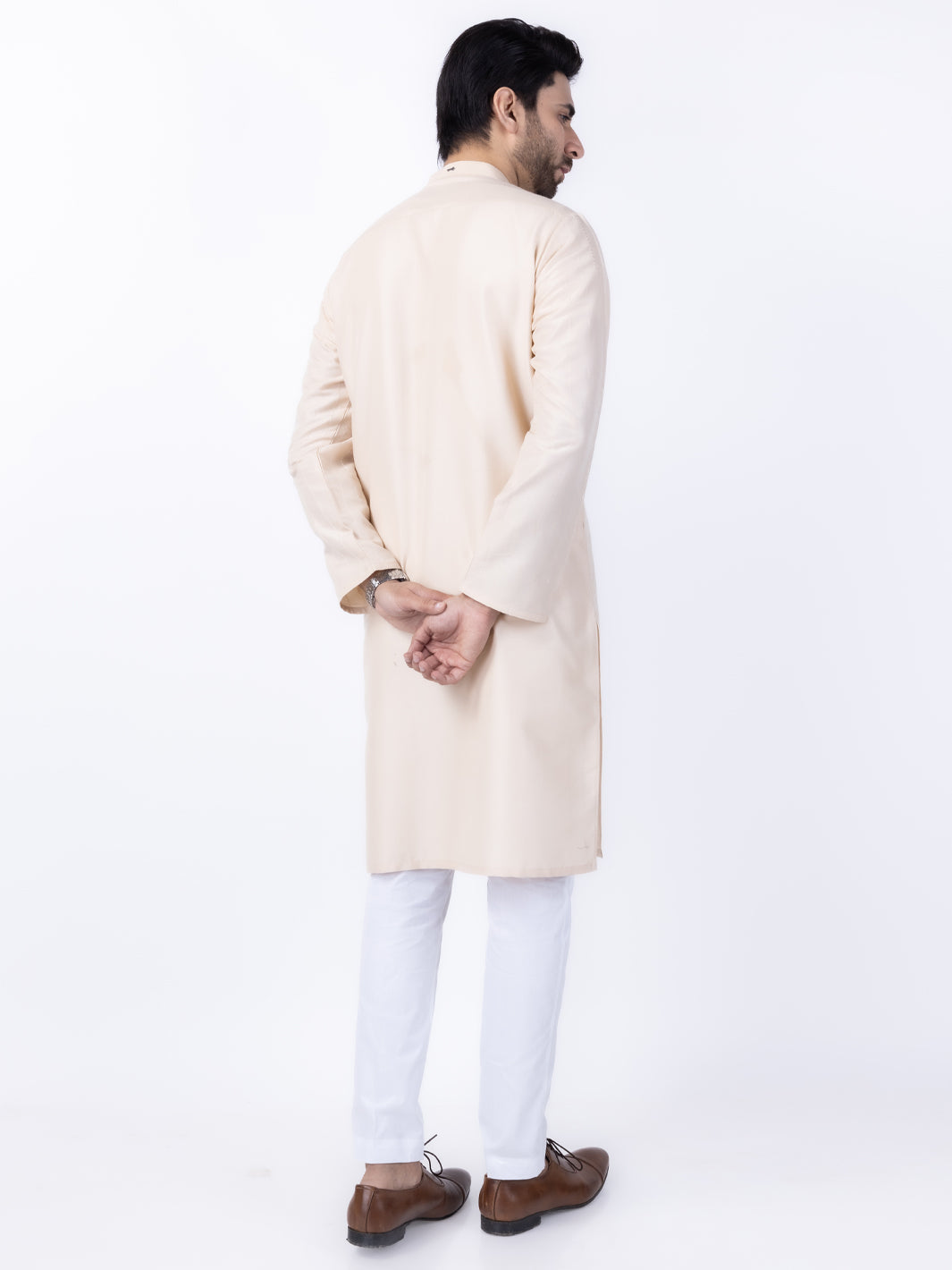 Cream Blended Kurta - AL-K-1121B