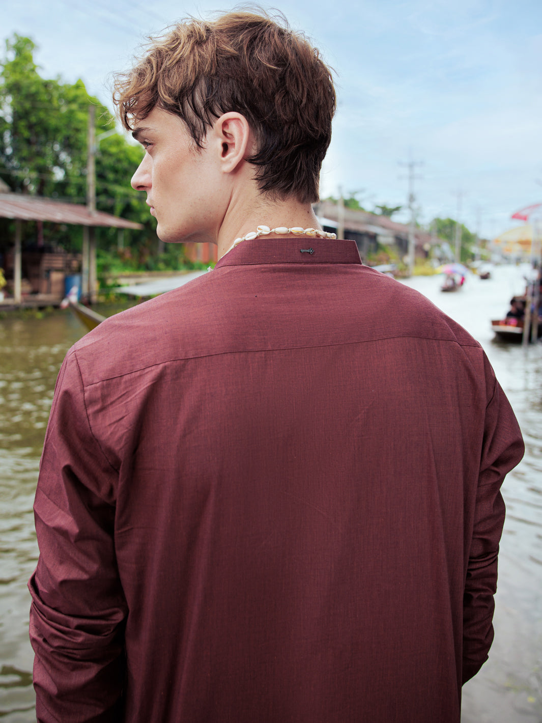 Rust Red Cotton Kurta - AL-K-1139D