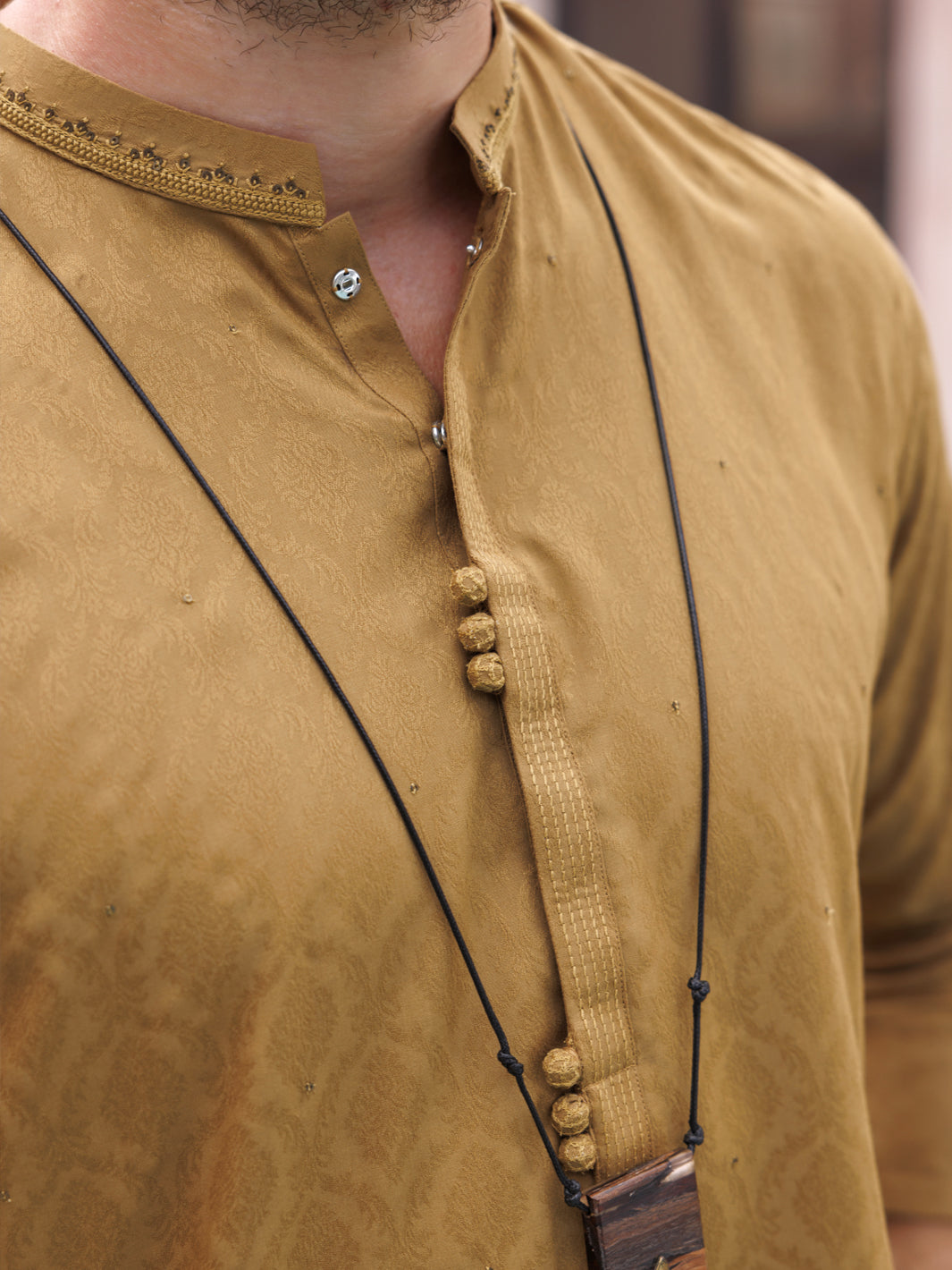 Mustard Blended Kurta - AL-K-1149B