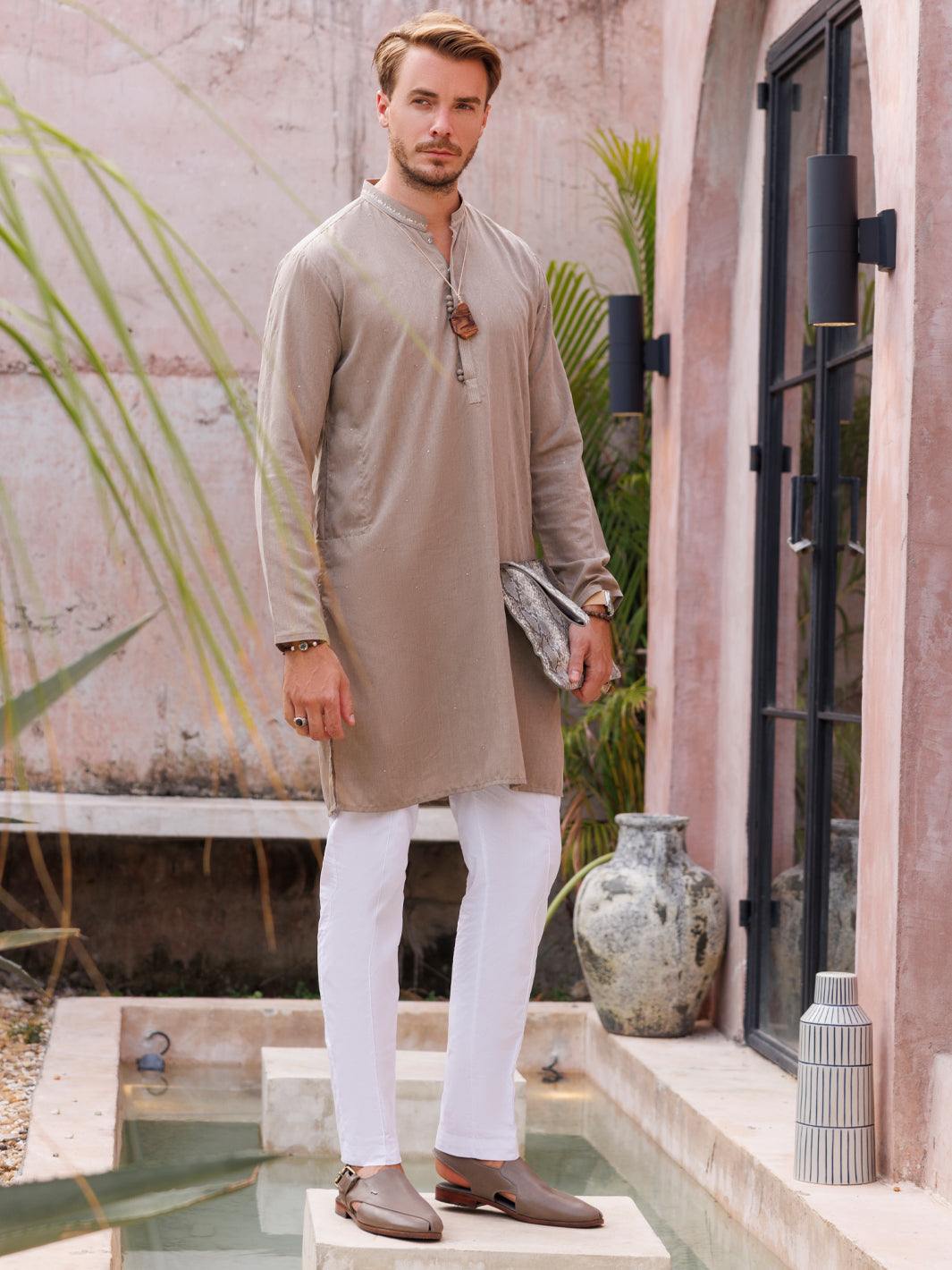 Grey Blended Kurta - AL-K-1149A