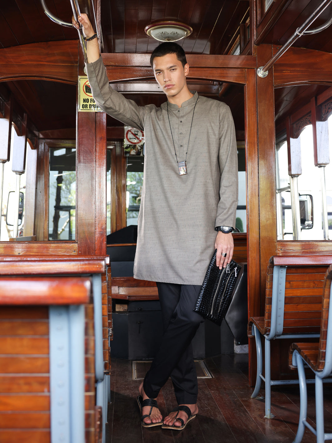 Brown Blended Kurta - AL-K-1150