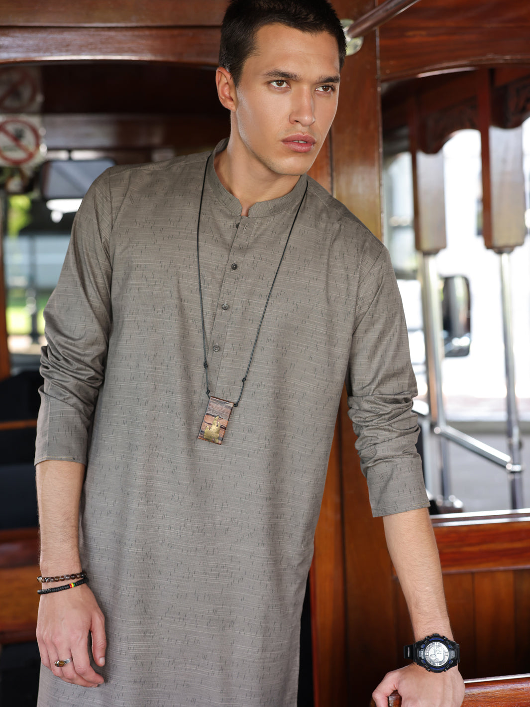 Brown Blended Kurta - AL-K-1150