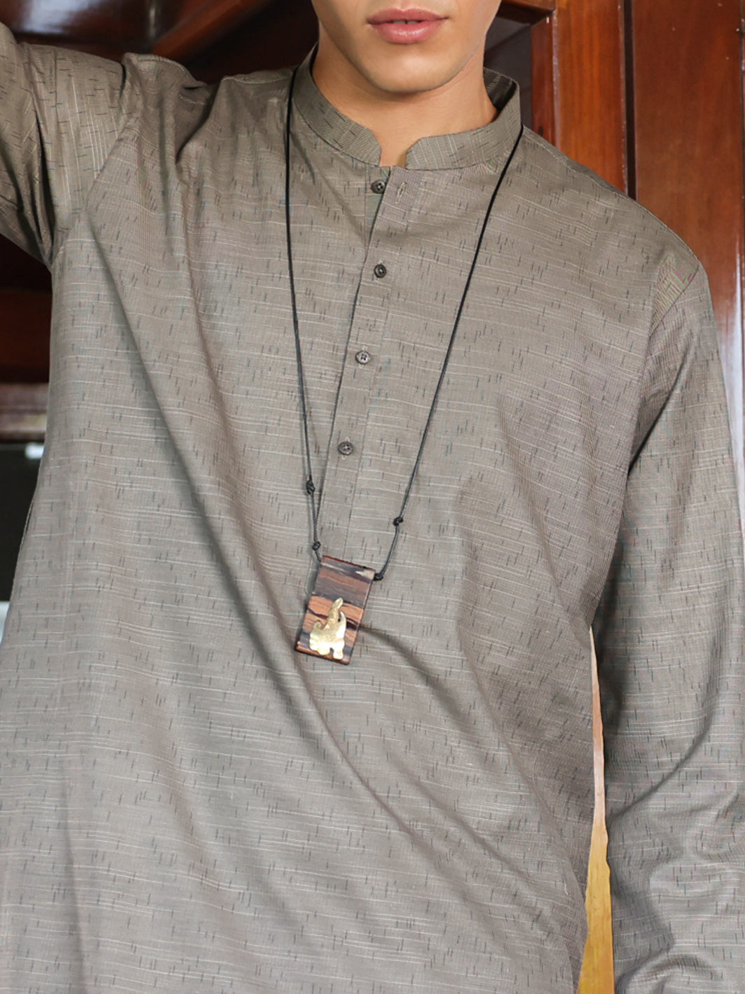 Brown Blended Kurta - AL-K-1150