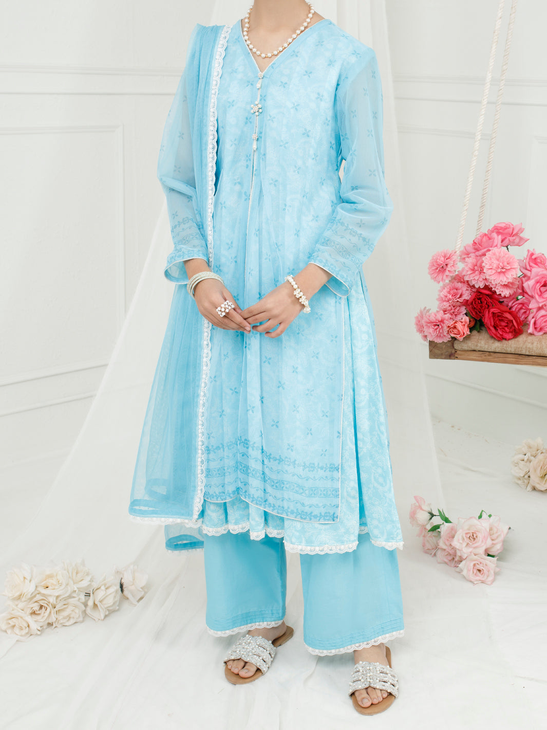Ferozi Poly Net 3Pc Stitched - ALT-3PS-LS-1153