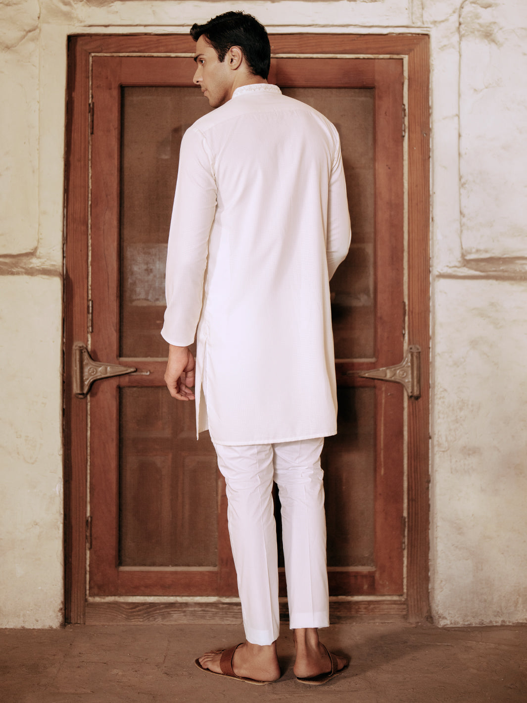 Off White Blended Kurta - AL-K-1157A