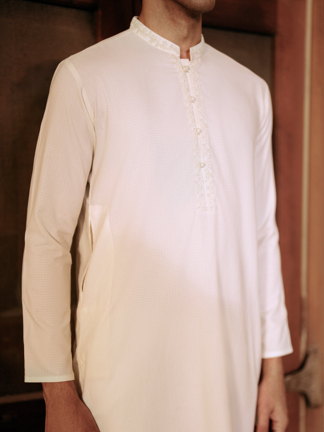 Off White Blended Kurta - AL-K-1157A