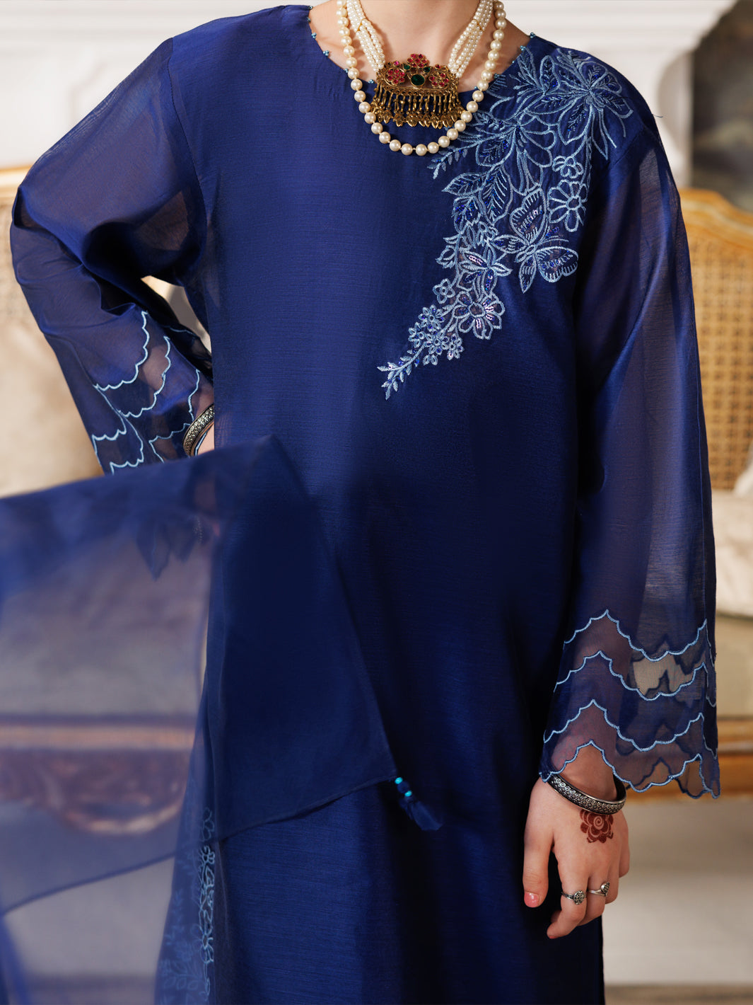Blue Formal 3Pc Stitched - ALT-3PS-LS-1167