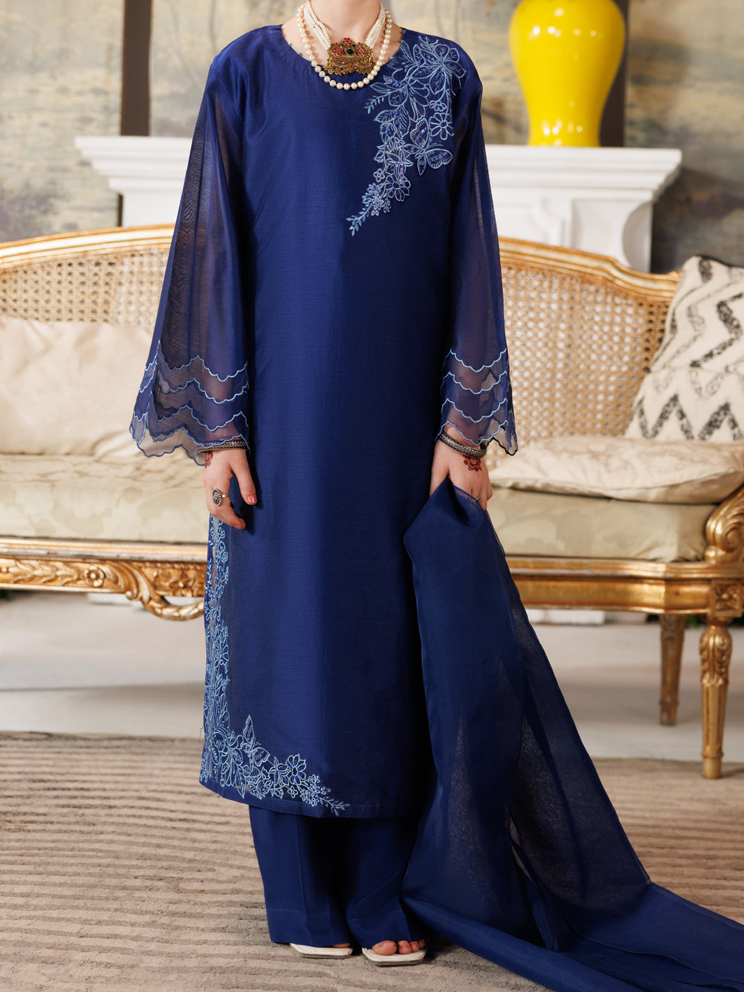 Blue Formal 3Pc Stitched - ALT-3PS-LS-1167