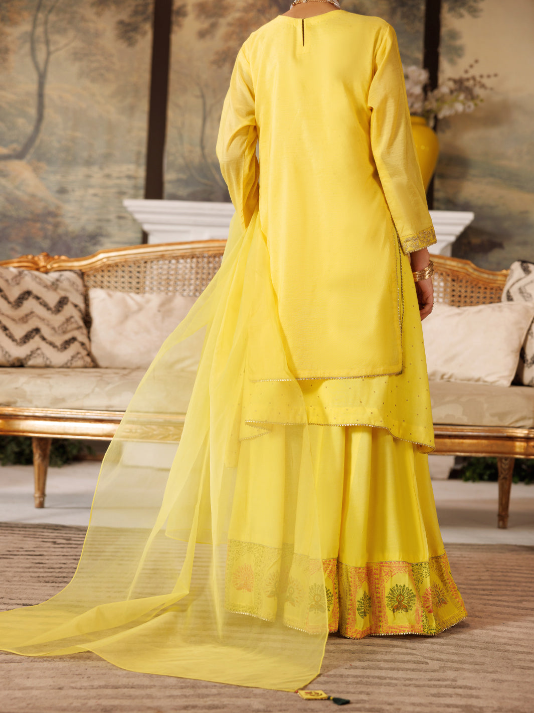 Yellow Swill Foil Formal 3Pc Stitched - ALT-3PS-LS-1169
