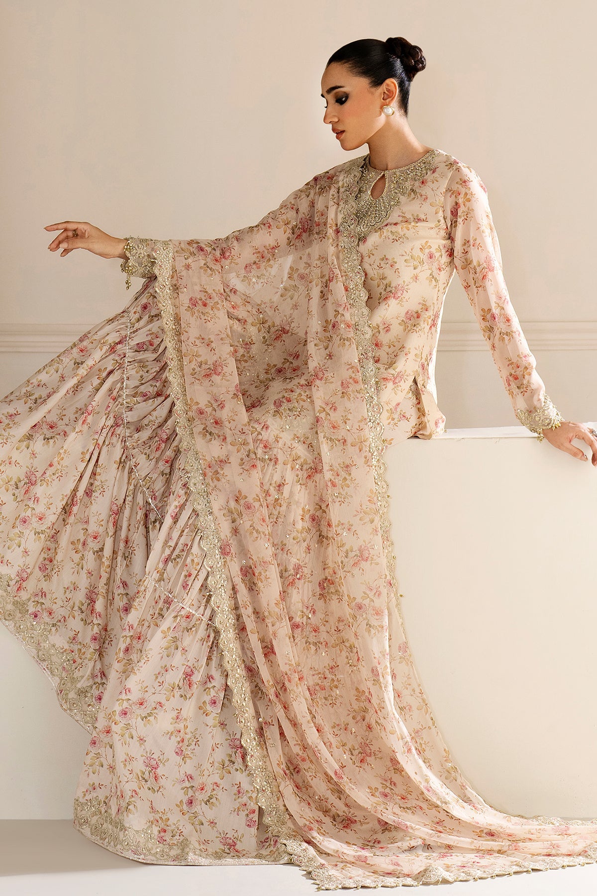 EMBROIDERED CHIFFON UF-4164