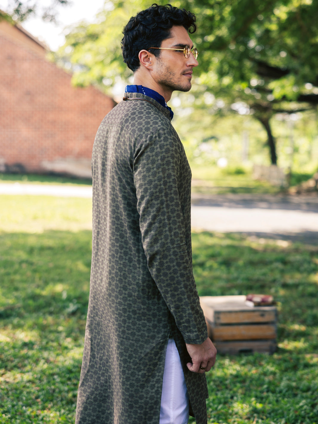 Green Cotton Kurta - AL-K-1181