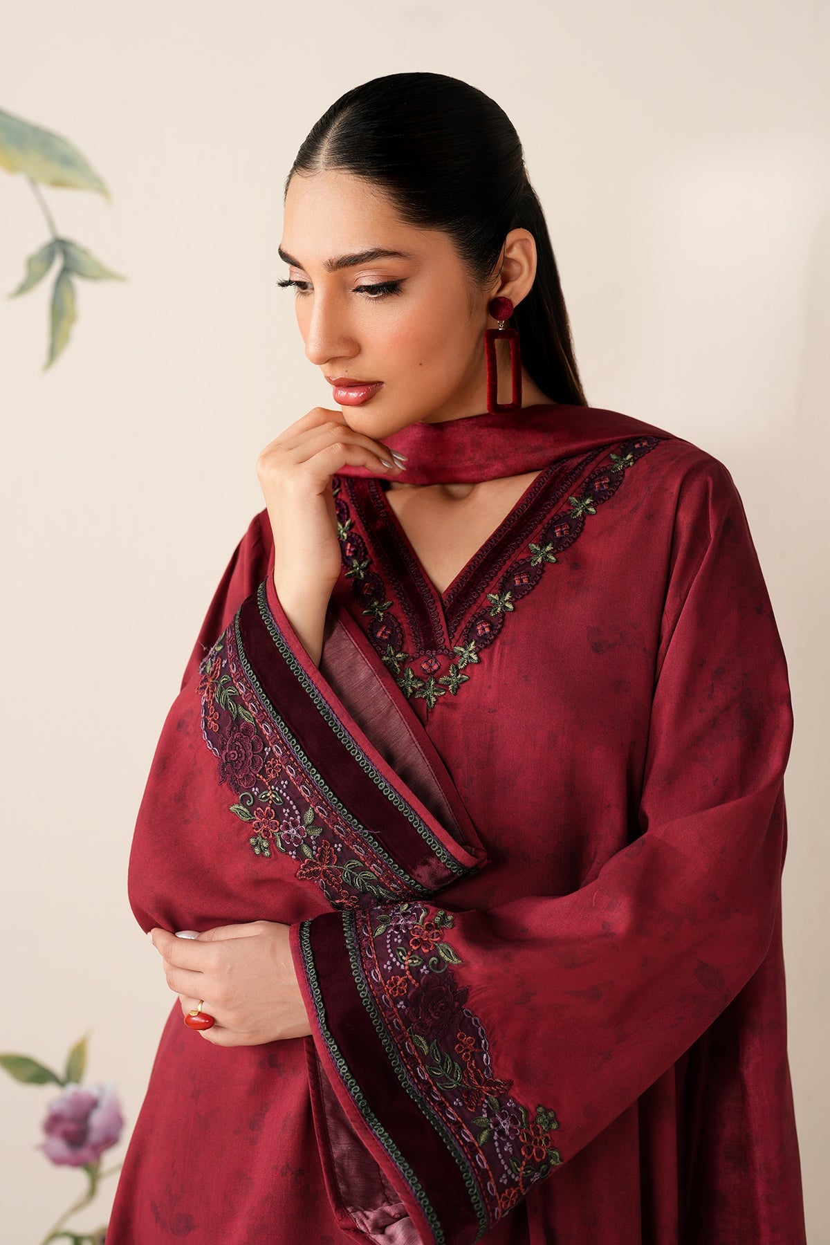 EMBROIDERED PRINTED VISCOSE PR-1193