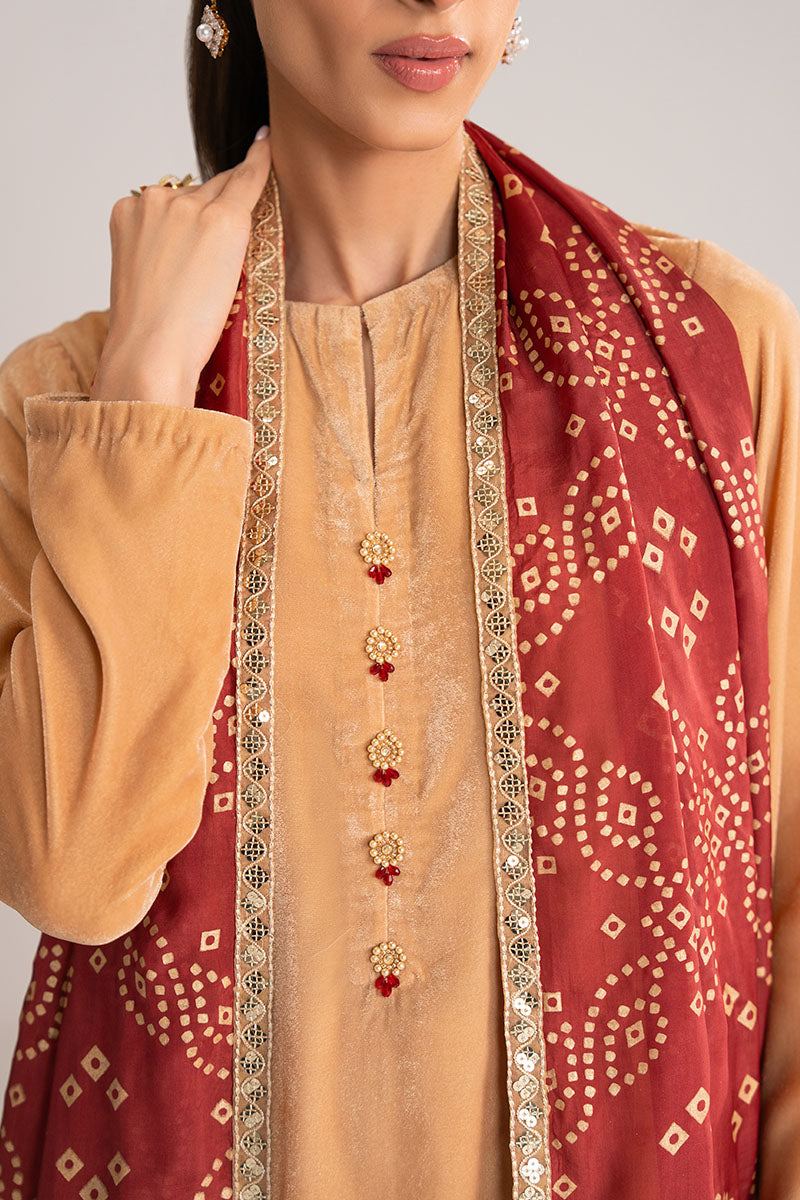 Saffron Dust-2Pc (Shirt & Dupatta)