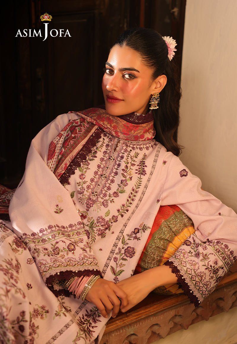 AJVF-09 EMBROIDERED CHIFFON 3 PCS