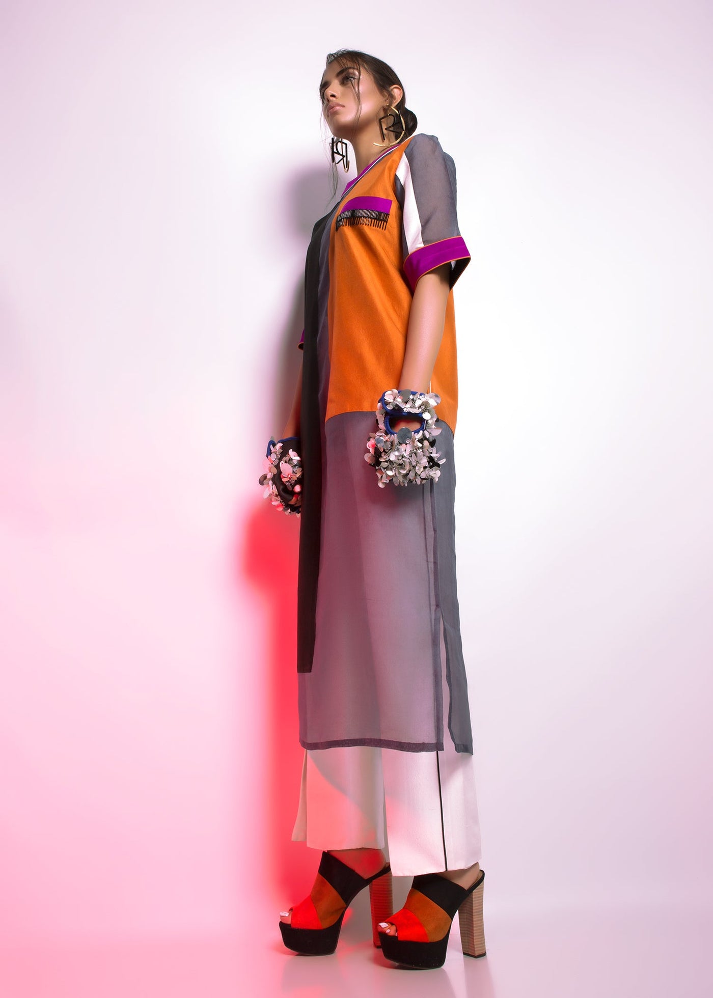Embellished Silk Trousers ( As Shown)