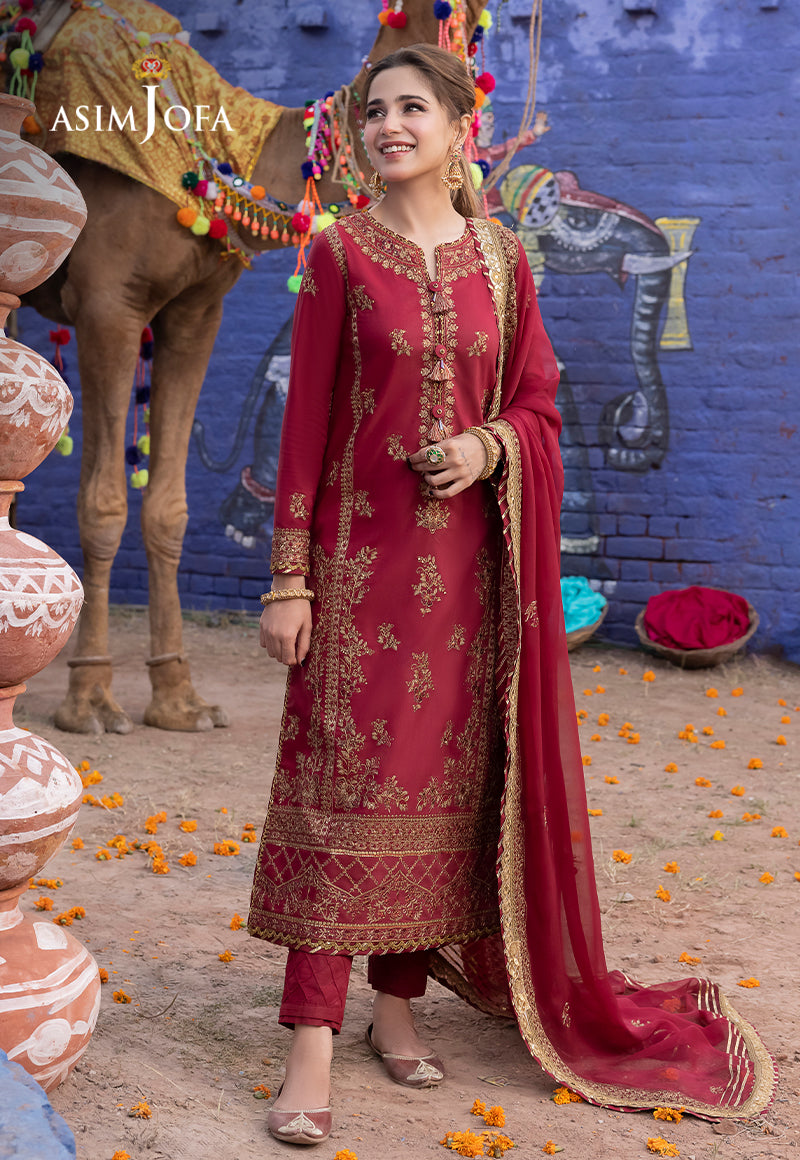 AJAB-09 EMBROIDERED LAWN SILK 3 PCS